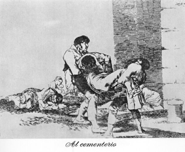 To the cemetery, Goya, Disasters of War 56