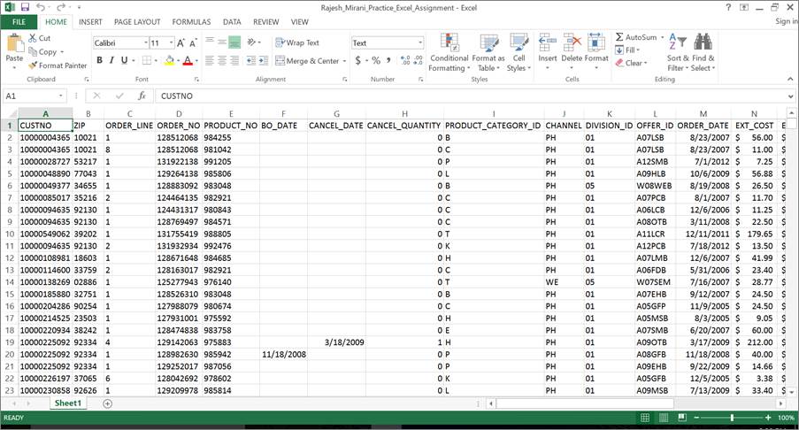 assignments for beginner excel course