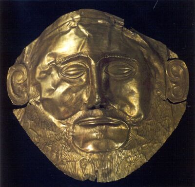 Gold burial mask, , c1600bc
