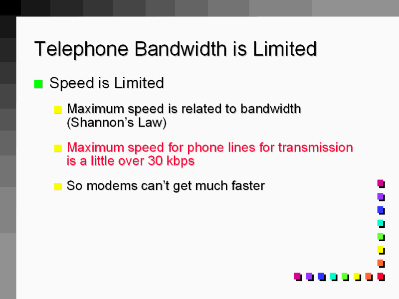 Telephone Bandwidth is Limited