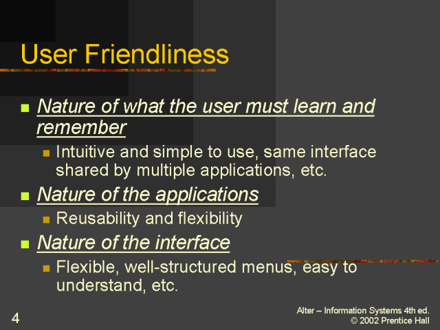 User Friendliness