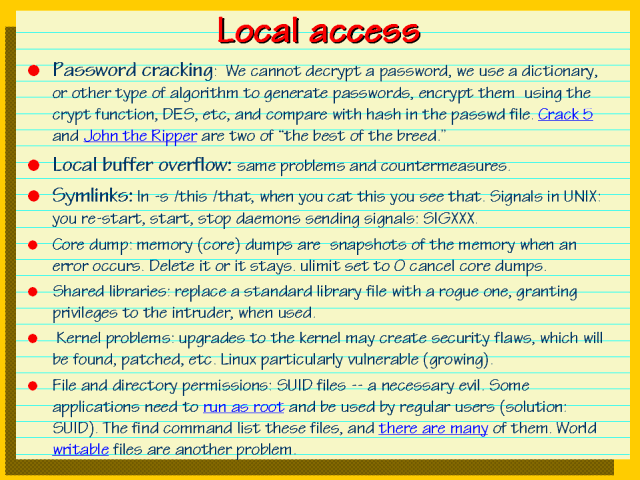 what does local access only mean