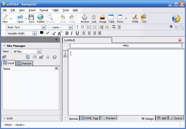 web editor kompozer