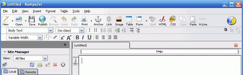 kompozer web editor