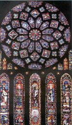 The life of Mary, mid-12th century, Chartres Cathedral rose and lancet stained glass windows