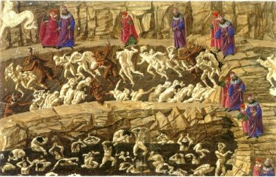 Botticelli, Dantes Inferno, Canto XVIII, 1480-90