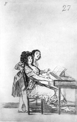 Goya, Duet at the clavichord, 1796-1797, Album B #27