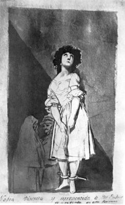 Goya, A wise and repentant fiance presents herself to parents, Madrid Album B #90