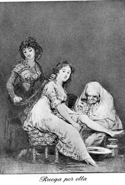 Goya, She prays for her, Capricho 30